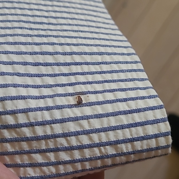 ETRO Mens 50R EU/40R US Seersucker Blazer Jacket Sport Coat Striped Blue White - Picture 8 of 8